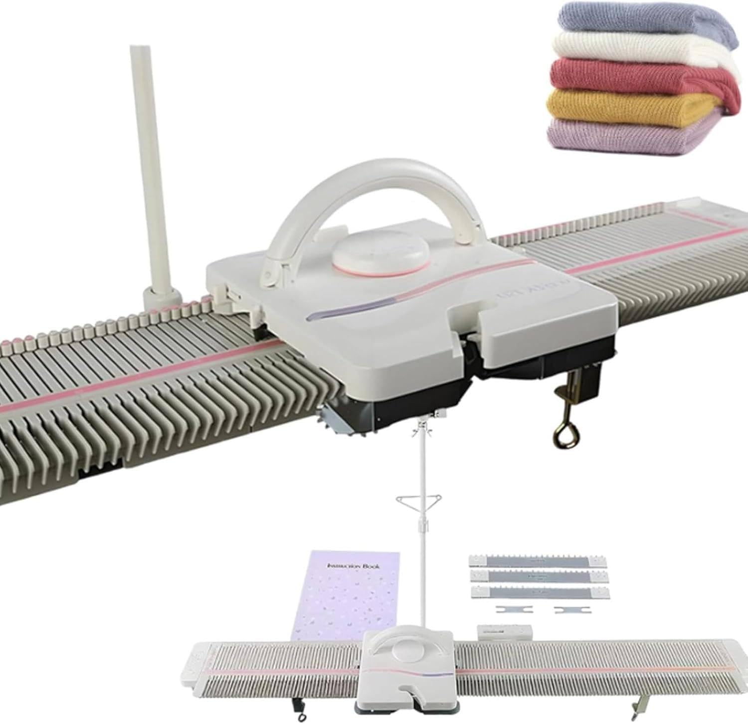 Wybyyds Multicolor 6.5Mm 150 Stitches Automatic Knitting Machine, Semi-Automatic Hand Knitting Equipment For Scarf Hat Sweater, Portable Quiet Loom For Beginners
