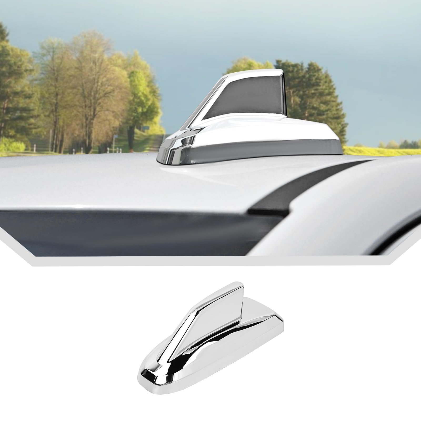 Garniture d'antenne requin chromée pour Silverado Tahoe 2019-2025 - 8