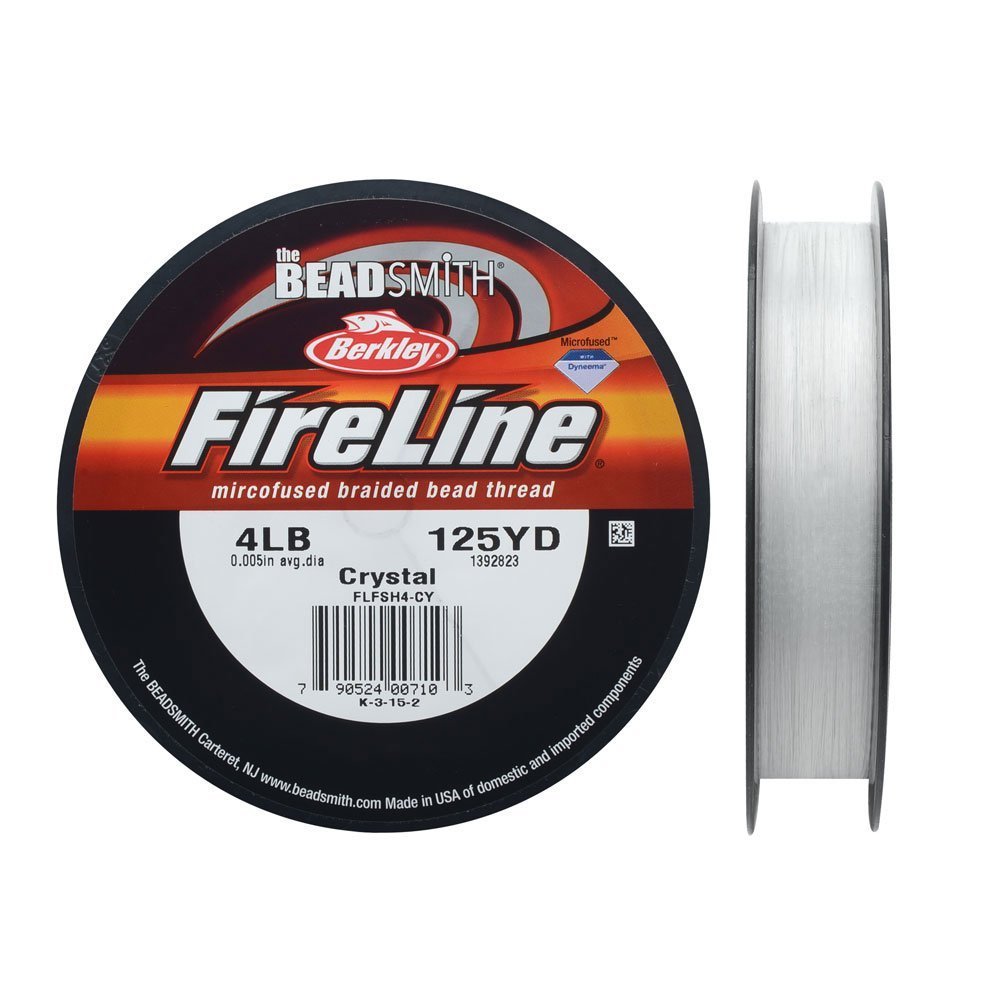 Fireline Braided Beading Thread, 4 LB Test and .006" Thick, 125 Yards, Crystal Clear