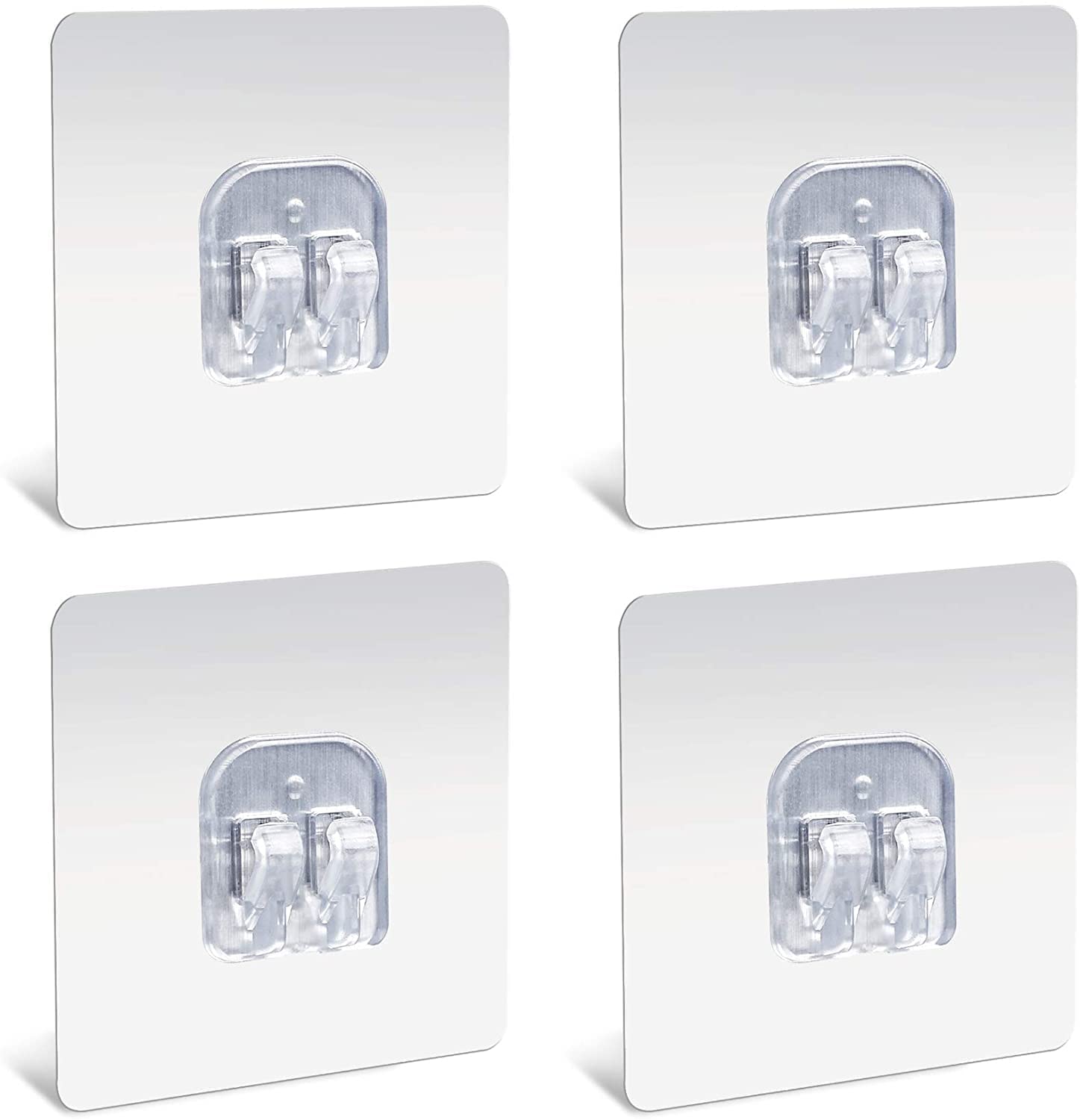 NIMIT SALES Self Adhesive Magic Wall Mounted Stickers for Kitchen and Bathroom Utility (Silver, Pack of 4)