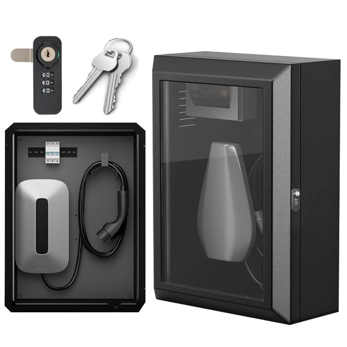 Wallbox Weather Protection - Custodia protettiva universale per caricabatterie, protezione contro le intemperie, IP65 (resistente alla polvere) per scatole da parete e stazioni di ricarica