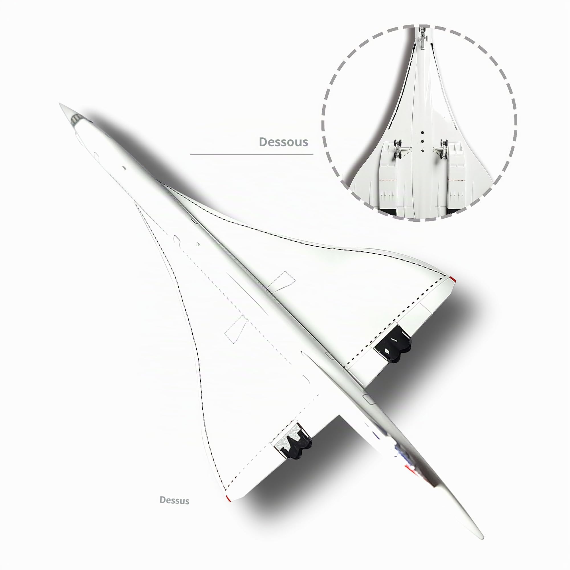 1/125 Échelle Concorde Modèle d'avion Supersonique Avion Miniature Air pour France Métal Moulé sous Pression Modèle d'avion Kit pour Adulte