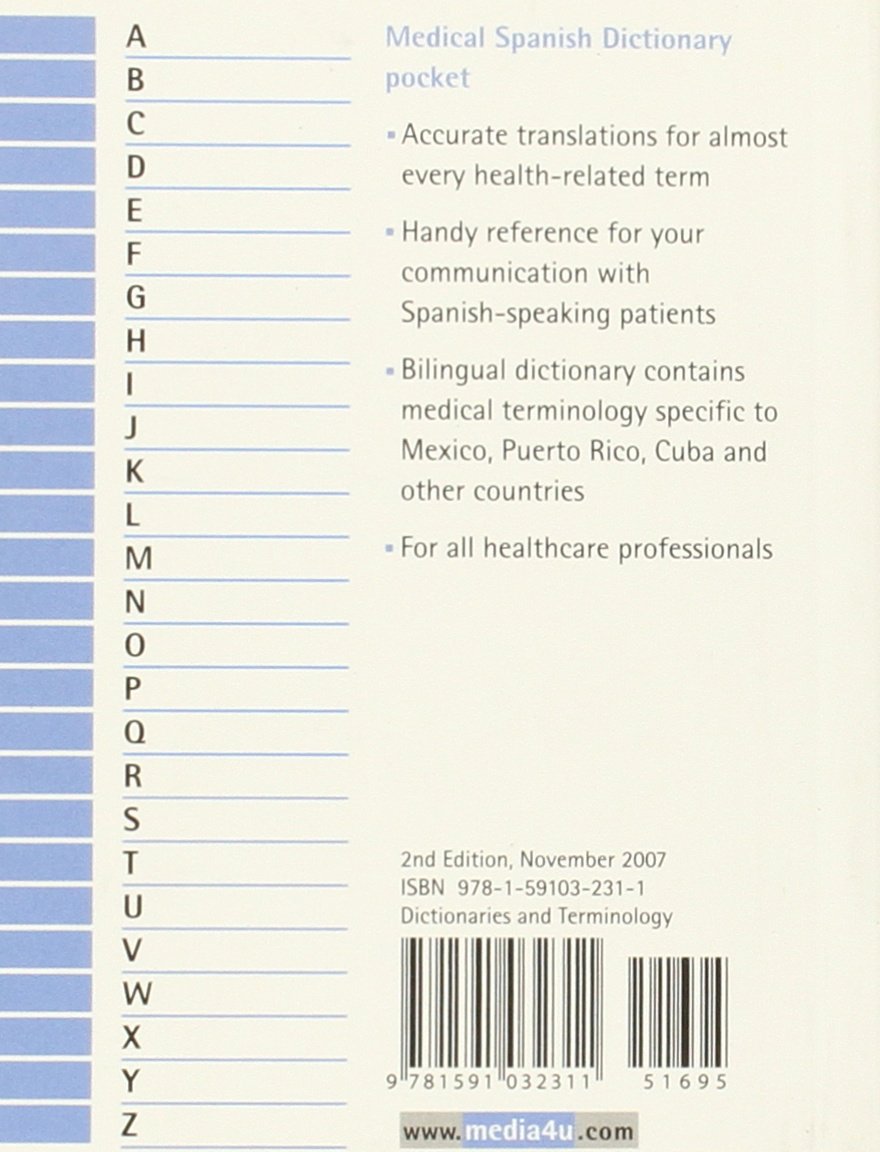 Medical Spanish Dictionary Pocket: English-spanish, Spanish English Single Copy