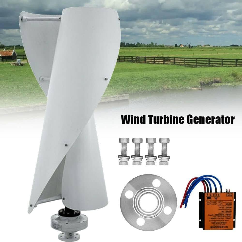 Helix - Kit generatore di turbina eolica verticale, 12 V/24 V, magnete permanente trifase AC, con controller PWM e 2 lame, energia rinnovabile ecologica per barche, cabine, camper, gazebo