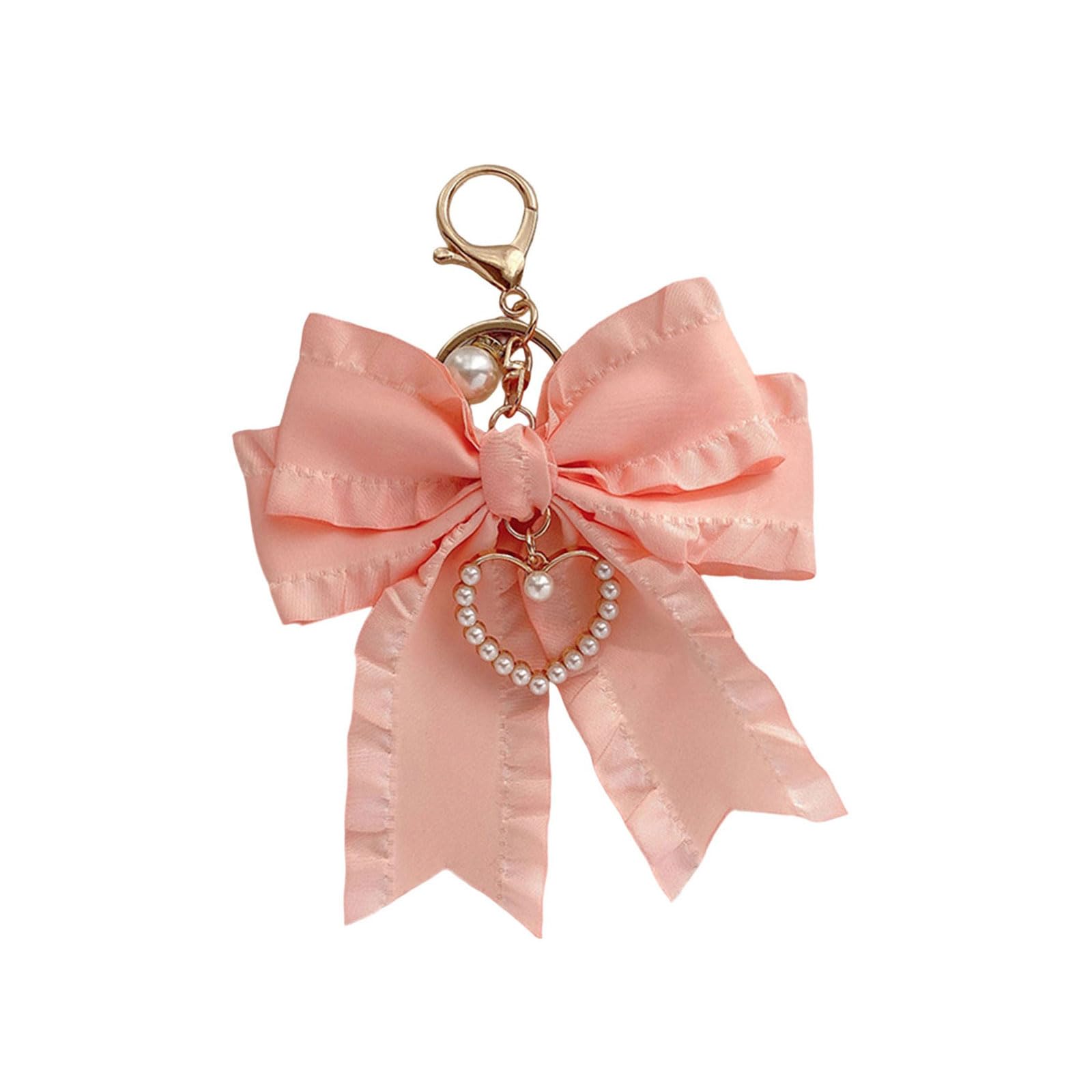 OSNIYAW Stylish Bowknot Keychain with Pearls Fashion Bag Charm Cuteness Purse Accessory Delicate Hanging Pendant for and Bag Handbag Accessories