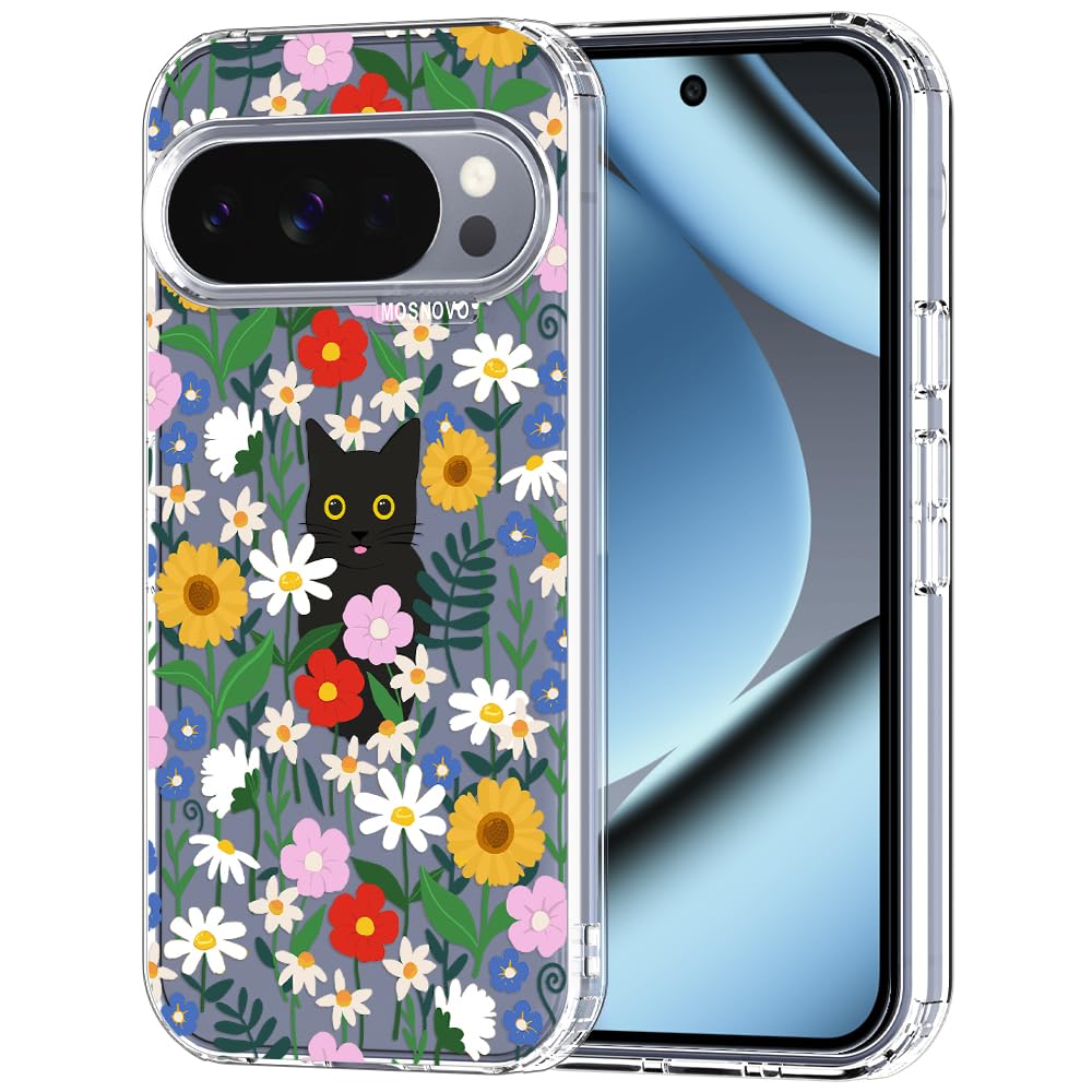 MOSNOVO Case for Google Pixel 9 & Pixel 9 Pro, [Buffertech 6.6ft Military-Grade Drop Protection] [Anti Peel Off Tech] Clear TPU Bumper Phone Case Cover Design - Great Wave — view 54