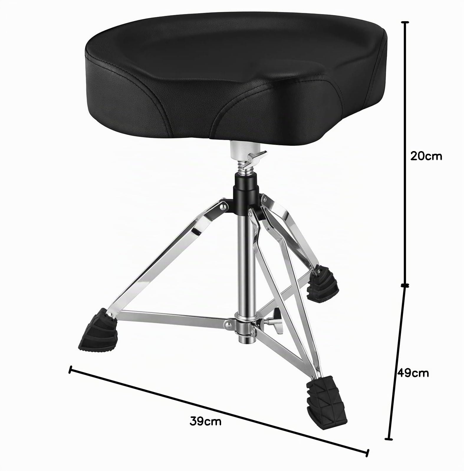 Donner Sgabello per batteria Sedile di tamburo Seggiolino imbottito in stile motociclistico con altezza regolabile