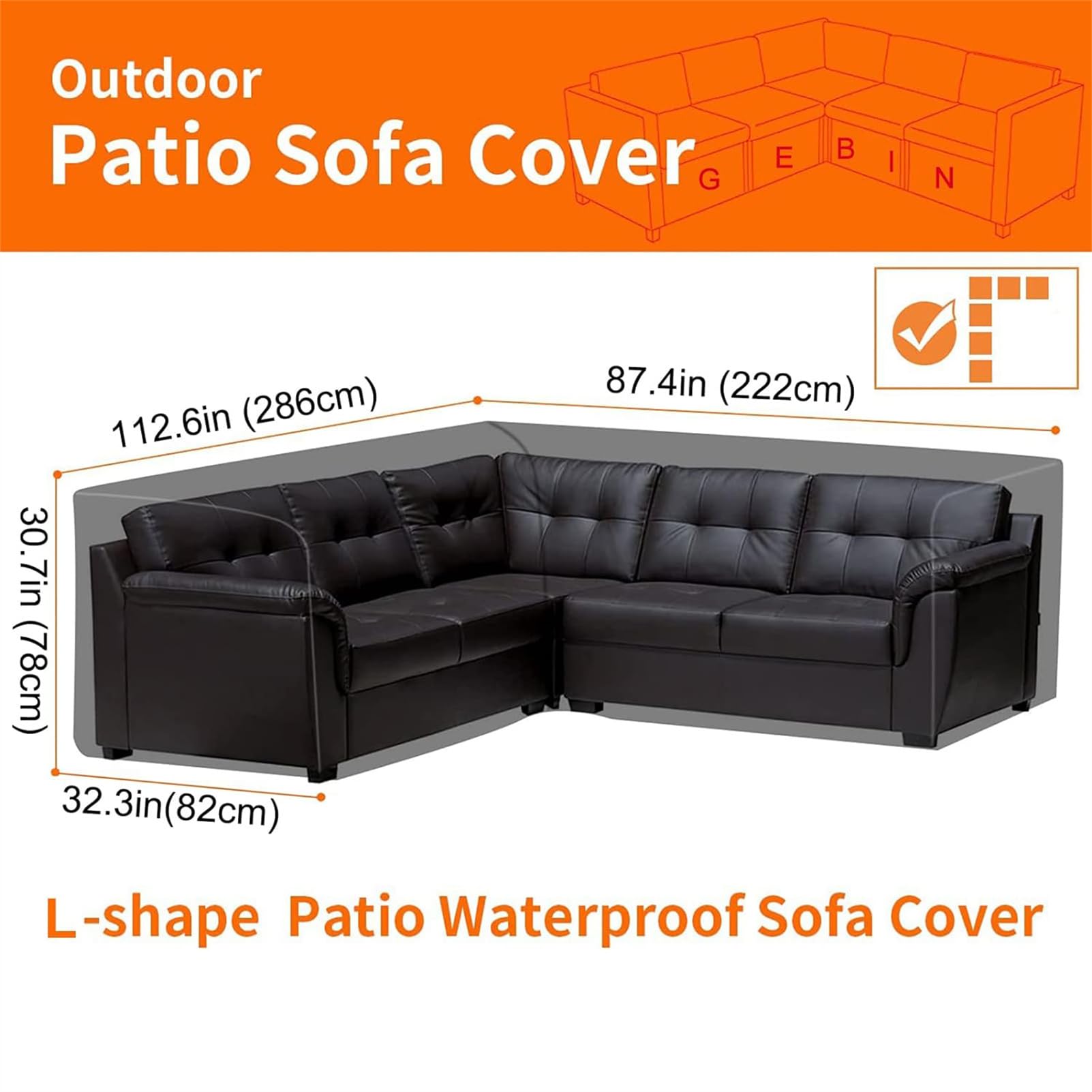 Heavy-Du 420D - Copridivano impermeabile L-S antivento e resistente ai raggi UV, in pelliccia, ecologico, 286 x 222 x 78 cm, colore verde, per esterni