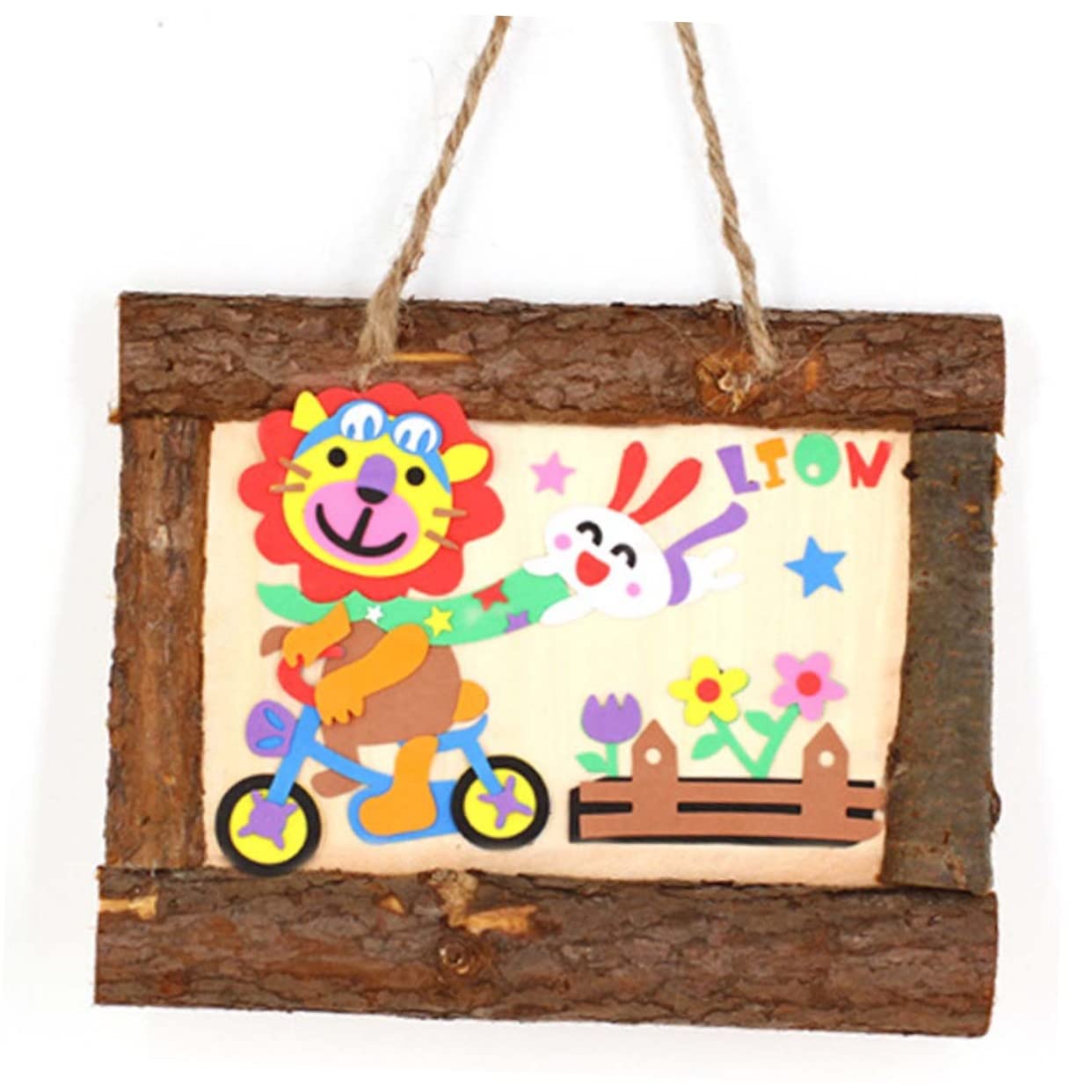 PRETYZOOM Your Own Diy Wood Photo Frame Bark Decor for Boys and Girls Adults