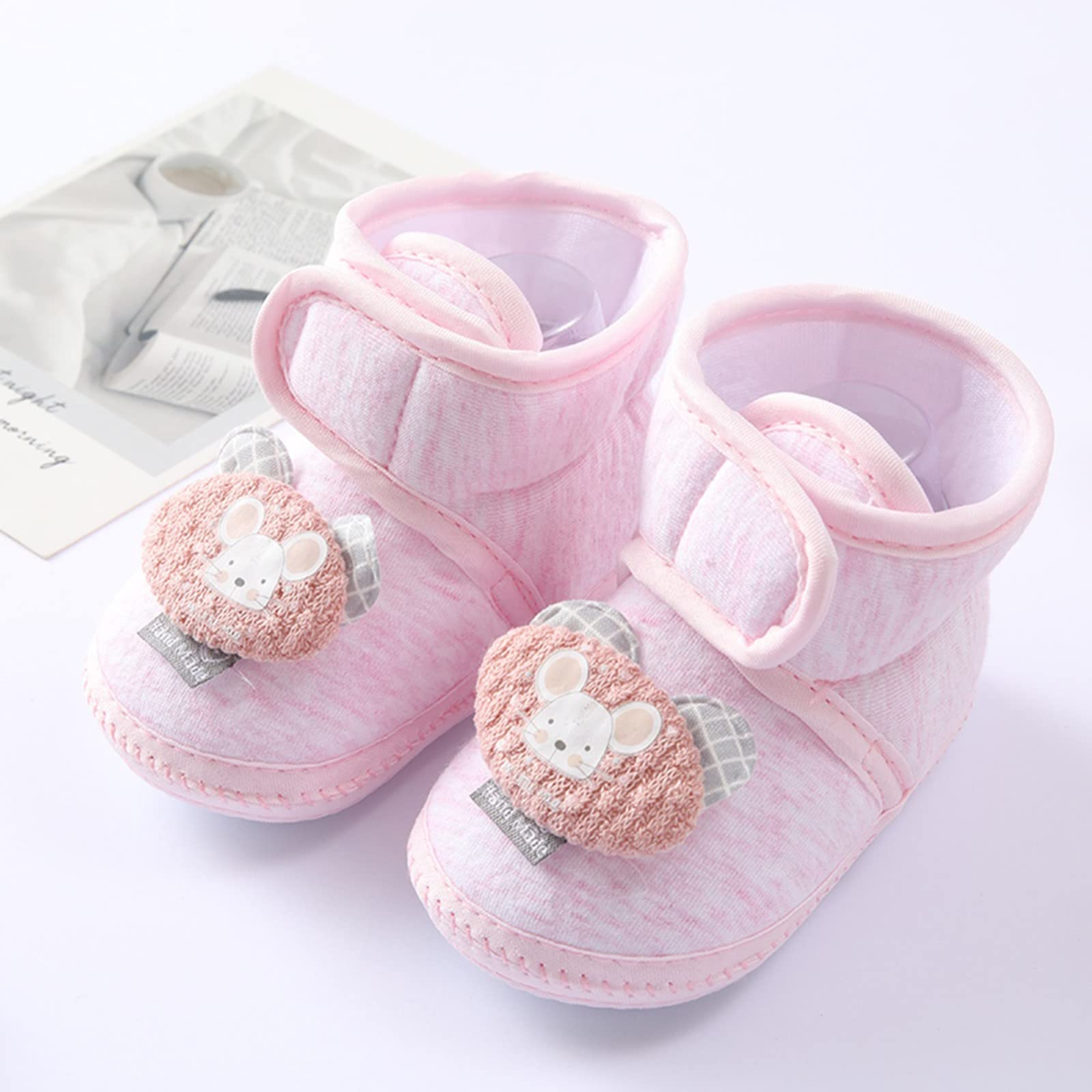 Generic Baby Shoes Boys and Girls Walking Shoes Comfortable and Fashionable Princess Shoes Shoes for Girls Combo (Pink, 4 Infant)