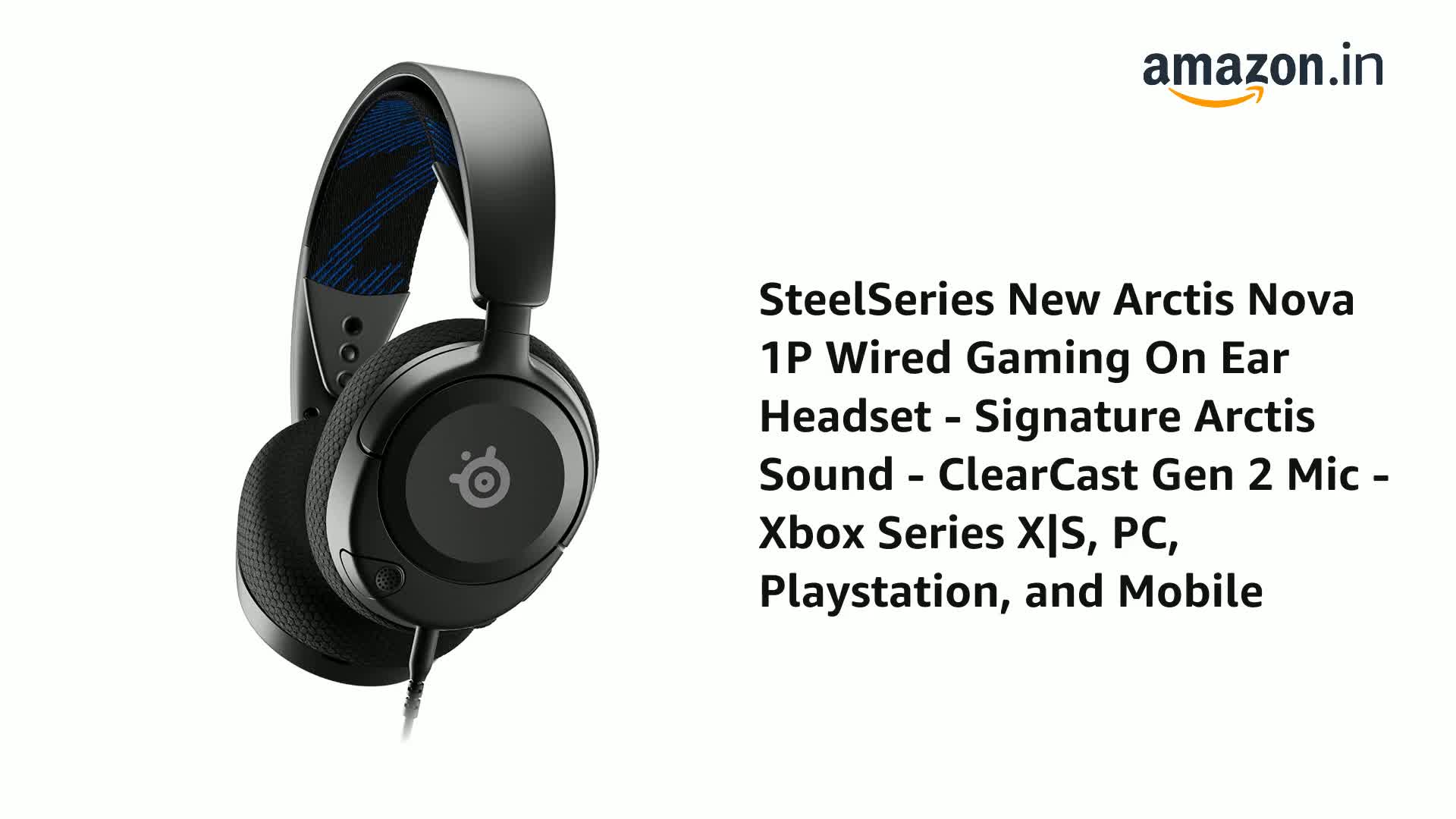 SteelSeries New Arctis Nova 1P Wired Gaming On Ear Headset