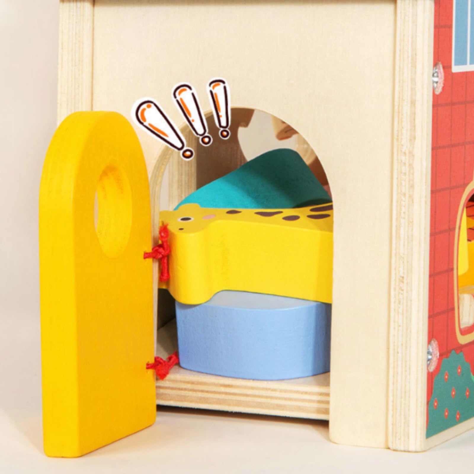Qianly Bauernhof-Tier Steckspiel motorische Fähigkeiten mehrseitig Lernspielhaus aus feinmotorik Tier-Puzzlpielhaus für, Garten