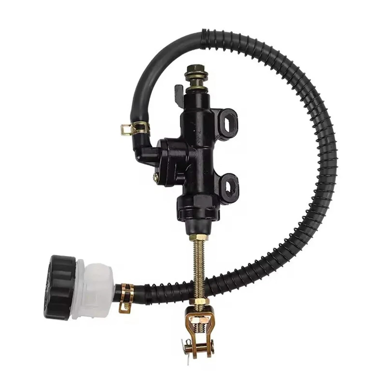 Kvswbre A Motorcycle Rear Brake Pump Silver Rear Foot Brake Master Cylinder Pump Quad Tv Hydraulic With Reservoir Fit For Pit Dirt Bikes Motorcycle(A)