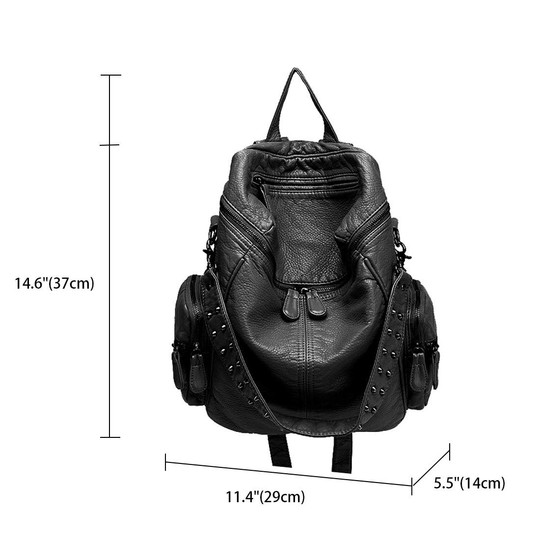 BUKESIYI Damen Tasche Rucksack Handtasche Frauen backpack Klein Anti Diebstahl Schulrucksack Laptop Weekender PU Leder DE78222