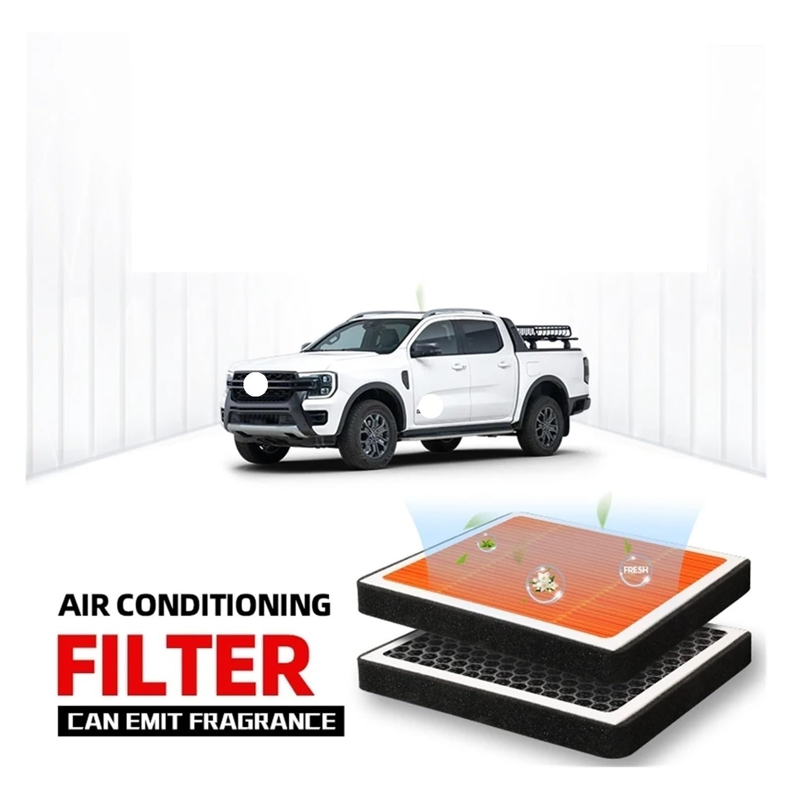 Filtro De Aire De Cabina Compatible Con Ford Ranger, Filtro De Aire Acondicionado De Carbón Activado Con Fragancia Para Purificar El Habitáculo Filtro de Polen Biofuncional Habitáculo Antipolen