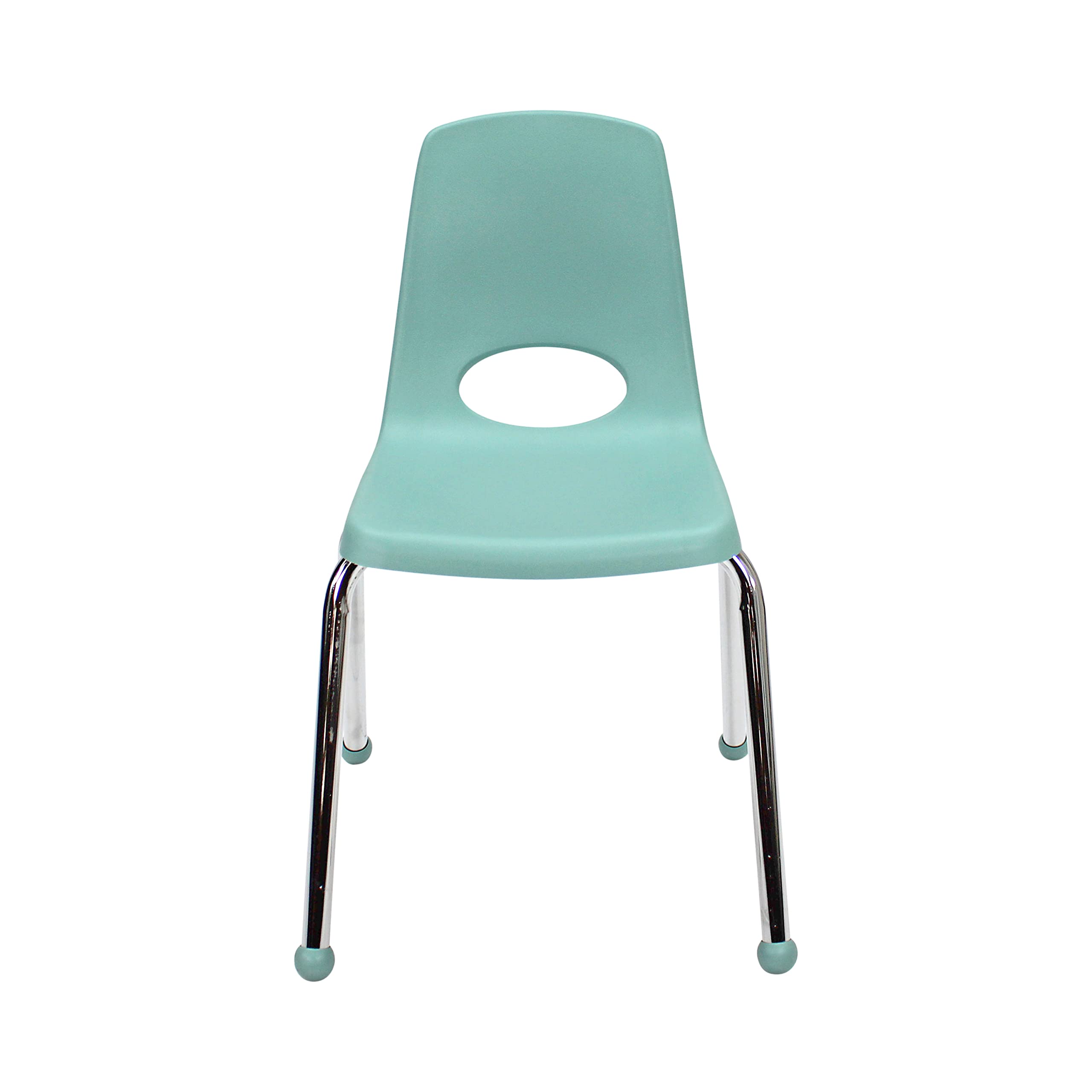 FDP School Stack Chairs – Pack Of 6 Blue Stackable Student Chairs With Steel Legs & Swivel Glides (150lb Capacity)