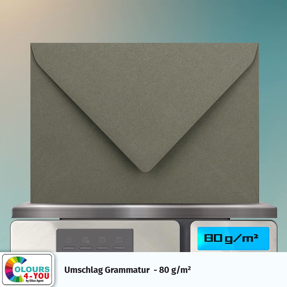 25 vierkante enveloppen roze - 15,5 x 15,5 cm - 100 g/m² natte natte klep - uit de serie Colours-4-you - Glüxx-Agent