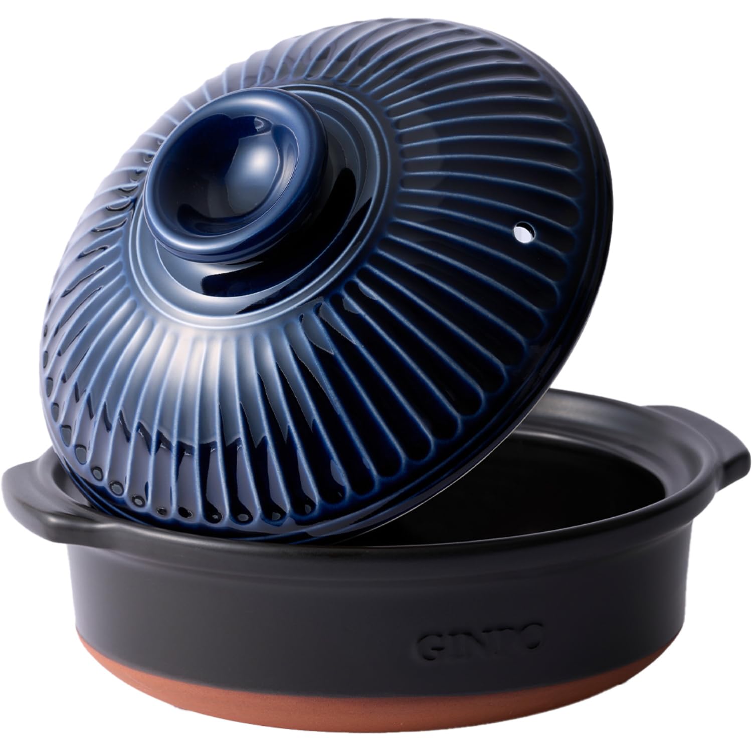 10号深型土鍋 陶器製 花柄 直火用 10号深型土鍋 陶器製 花柄 直火用