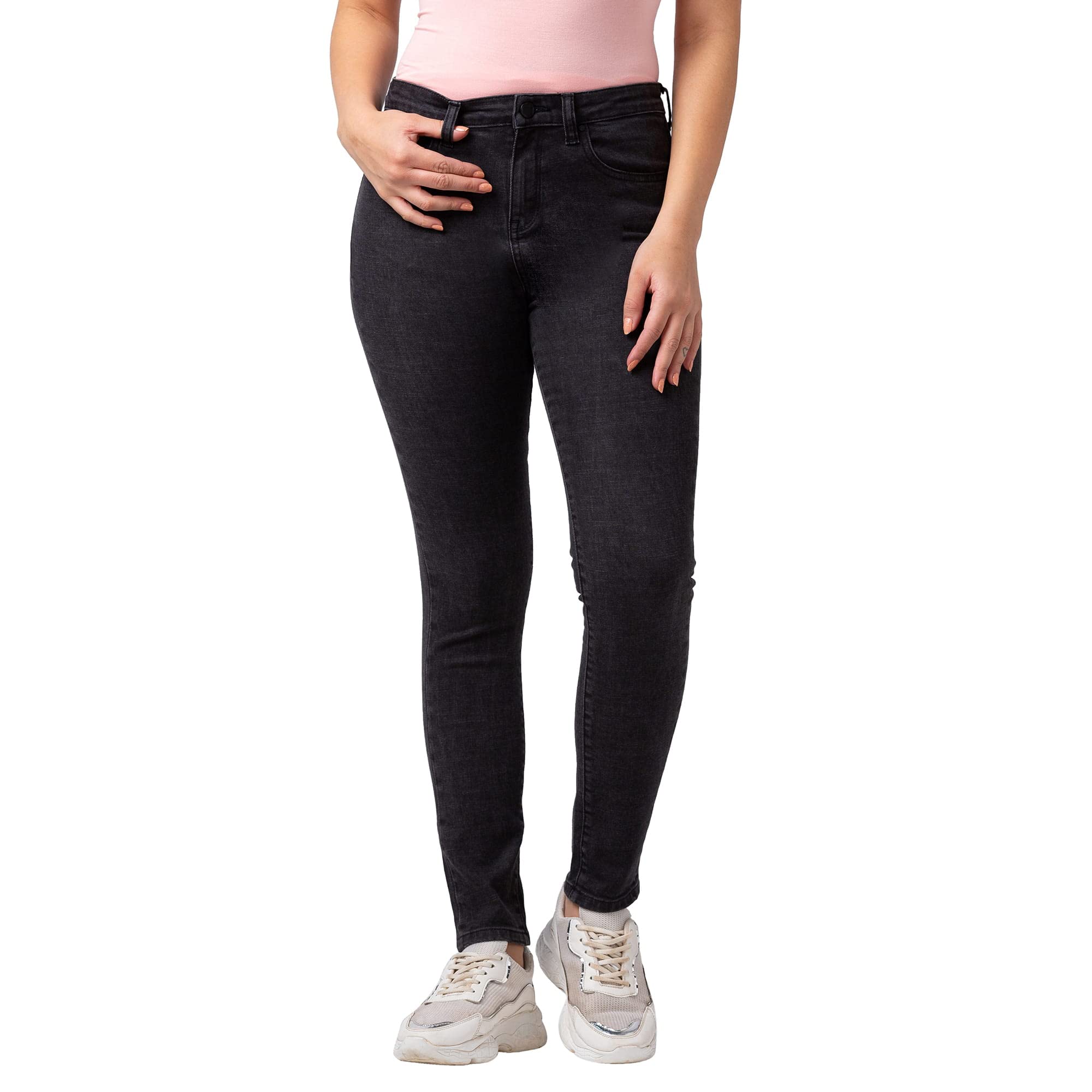 Spykar Women's High Rise Lycra Skinny Fit Regular Length Jeans (Adora) in neutral
