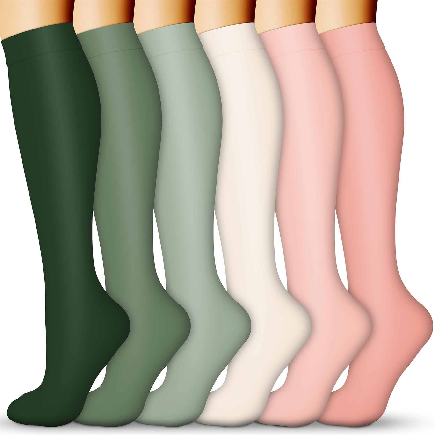 QUXIANG Compression Socks for Women & Men 15-20 mmHg, Best for Medical, Nursing, Running, Athletic, Varicose Veins, Travel