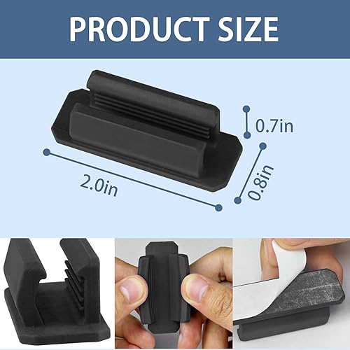 Miniatura 3 de Juego de 20 portalápices para escritorio, soporte adhesivo para bolígrafos con 20 calcomanías mejoradas adicionales, soportes de silicona para