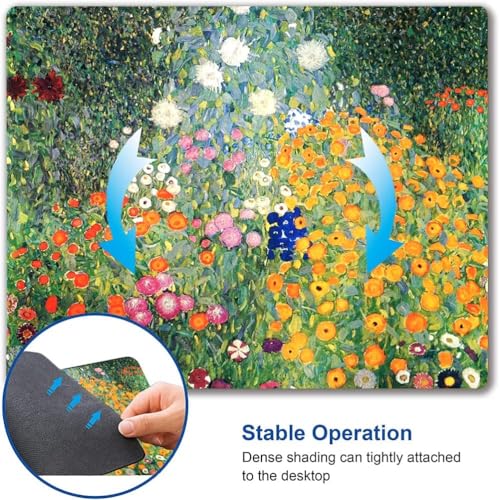 Image of Premium-Textured Mouse Pad, Non-Slip Rubber Base Mousepad for Laptop, Computer & PC, 9.5x7.9 in - Enhanced Precision, Ergonomic Comfort, Ideal for Gaming & Office (Flower)