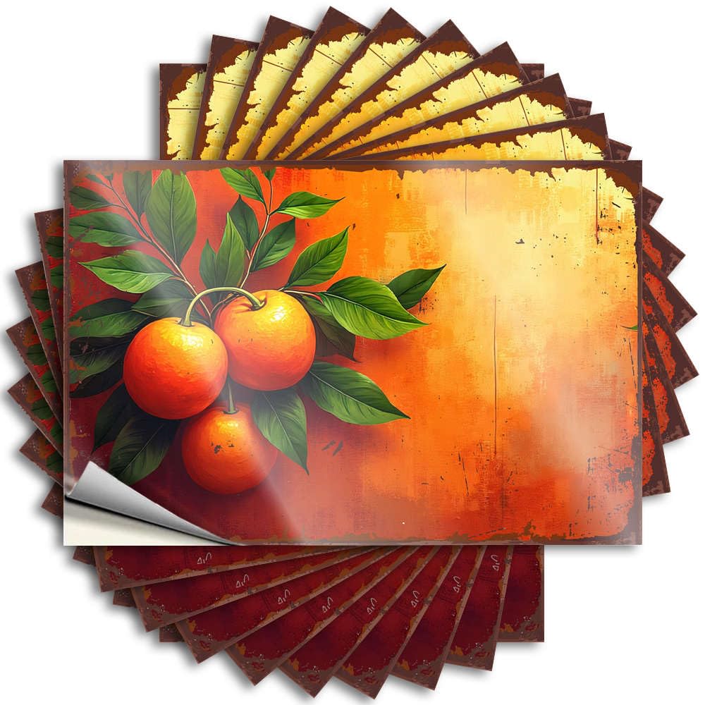Saying Decor for Bedroom Vinyl Sticker | Oranges Hanging On A Tree Branch Cool for Tiki Use(8X12CM)
