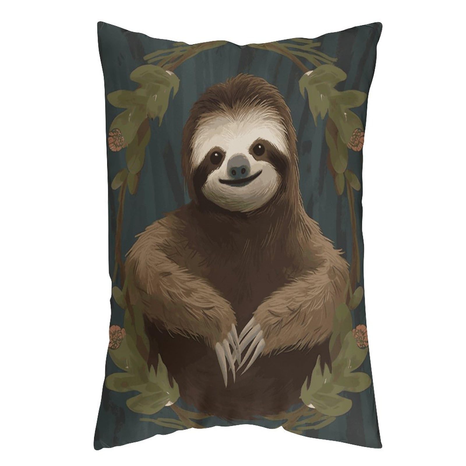 LDGSUPH Sloth Pillow Cases Soft Pillowcase with Invisible Zipper Wrinkle Resistant Pillow Covers Breathable Removable Pillow Protector for Bed Sofa Car 16 "x24