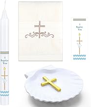 4 Pcs Baptism Candle Set for Boy Girls Included Towel Candle Conch and Sticker Comunión De Niño Bautizo De Niña for Christening Favors