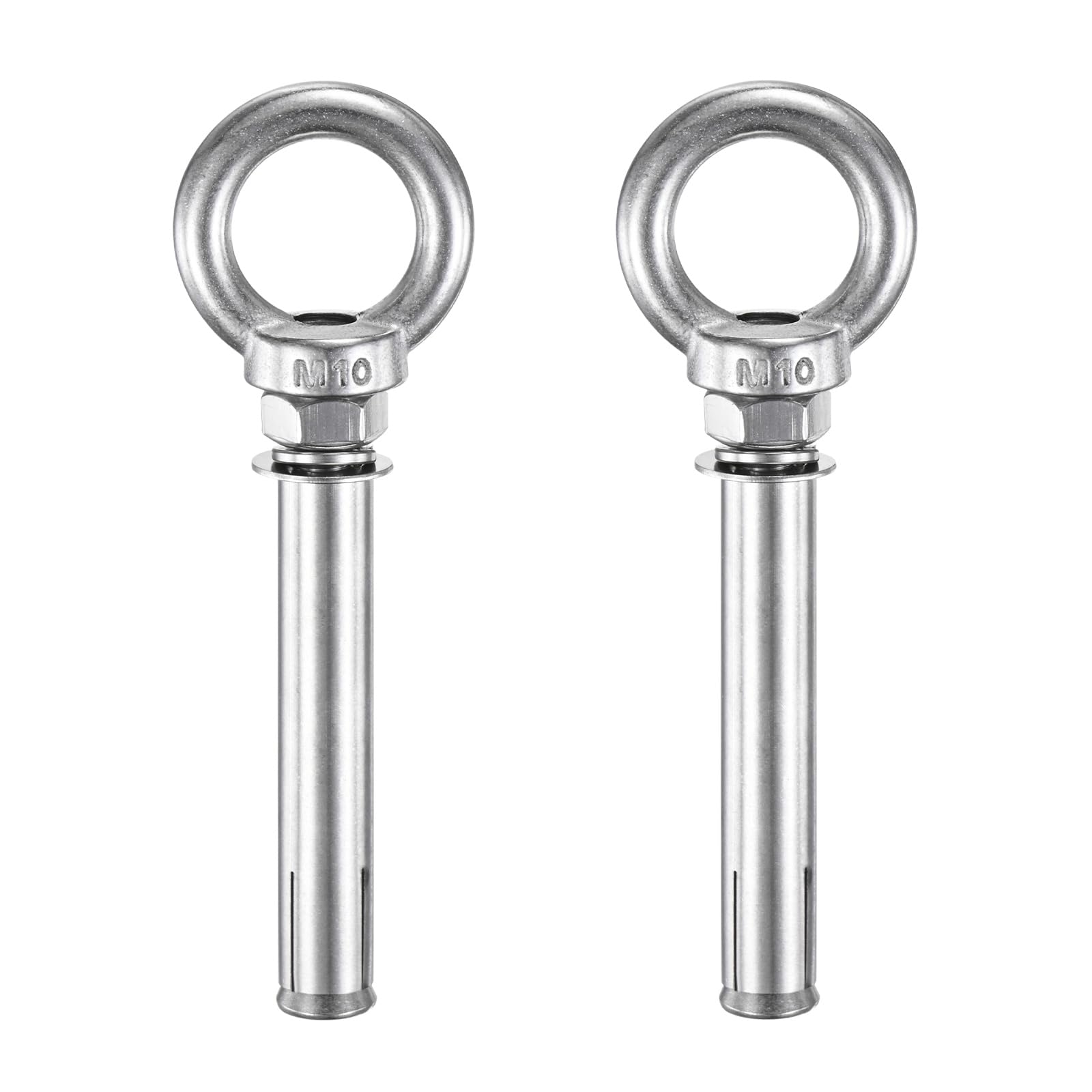 M METERXITY 2-Pack Concrete Anchors Eye Bolt, M10x110mm 304 Stainless Steel Wall Concrete Brick Anchor Expansion Bolts Fastener Screw for Shade Sails/Clothesline/Fences, Shoulder Eyebolt