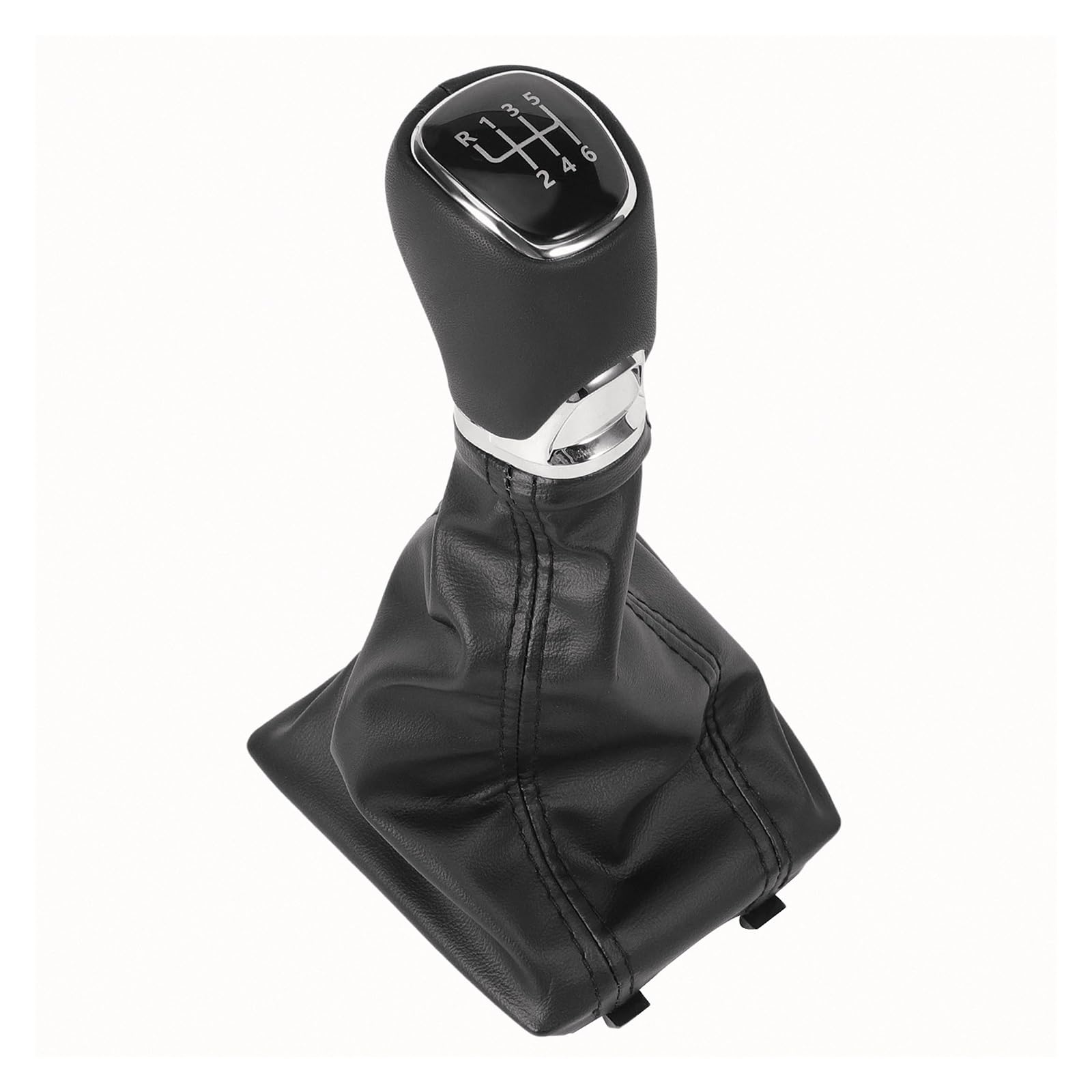 Lvgvzttgkm Black/Chrome Gear Knob For Skoda For Octavia 3 Iii 5E 2012-2021 Leather Upgrade