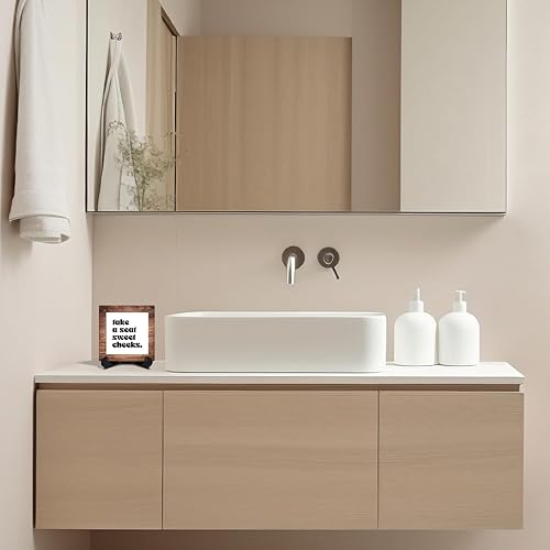 Miniatura 6 de Placa de madera para decoración de escritorio de 5 pulgadas con soporte, letrero decorativo de madera con texto en inglés Take a Seeks, decoración