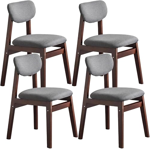 Miniatura 32 de YVYKFZD Juego de sillas de comedor, sillas de cocina de madera maciza, silla de comedor tapizada con respaldo curvo, silla de sala de estar con Gris