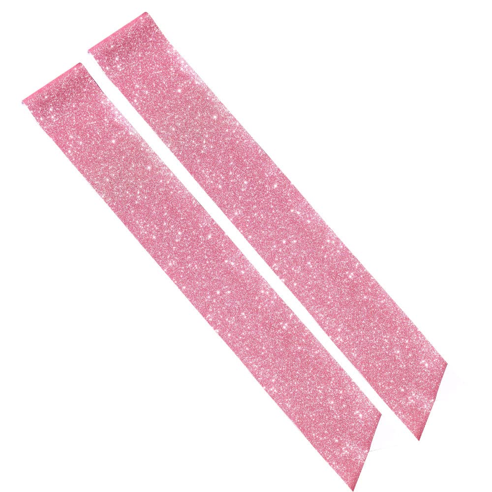 CoolerthingsDG, 2 Pcs glitter PU leather sashes, Blank Sashes Plain Sashes Party Accessory for Graduation Wedding Party, Pink Party Plain Pageant