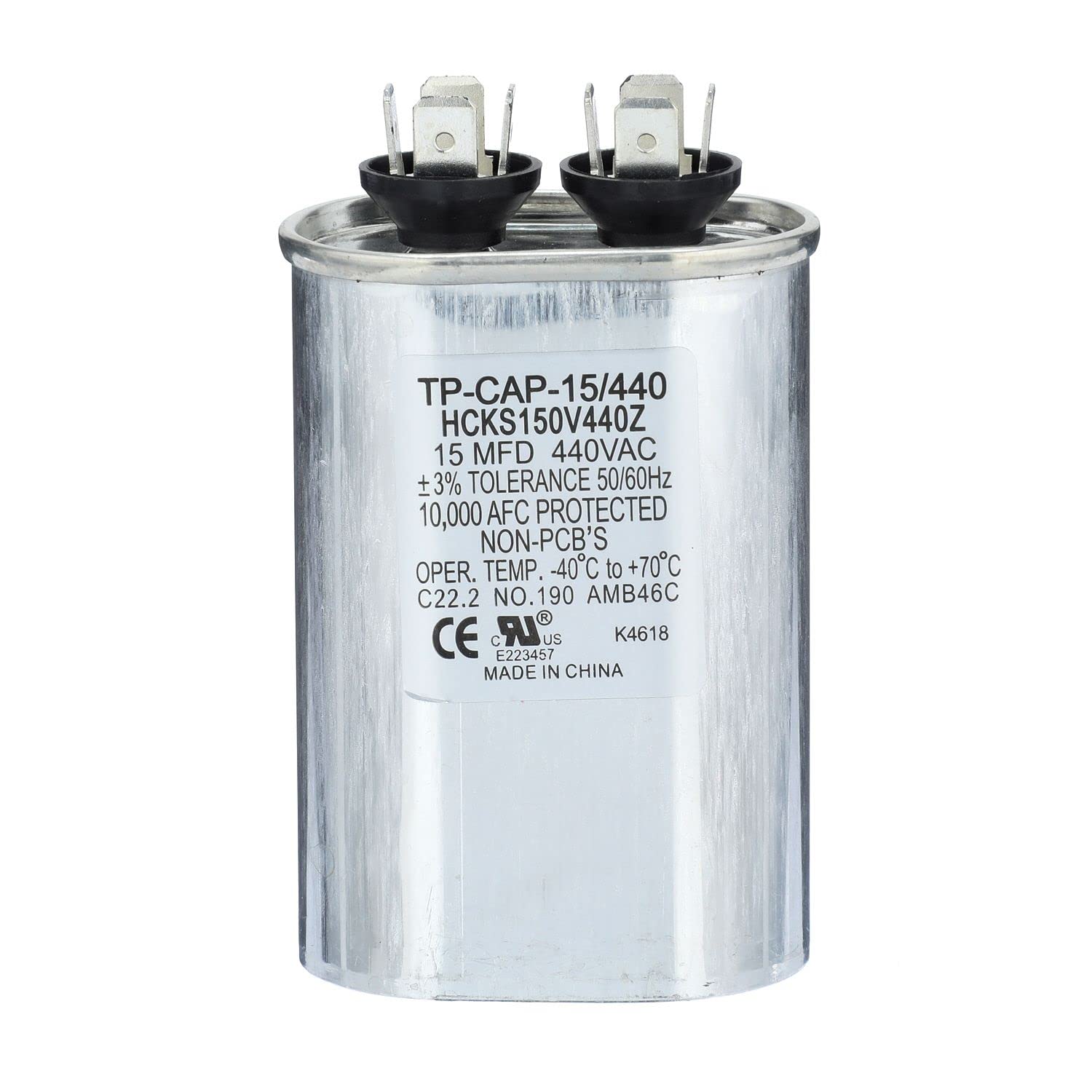 TRADEPRO (TP-CAP-15/440) 15 MFD (Microfarads) 440 Volt Oval Single