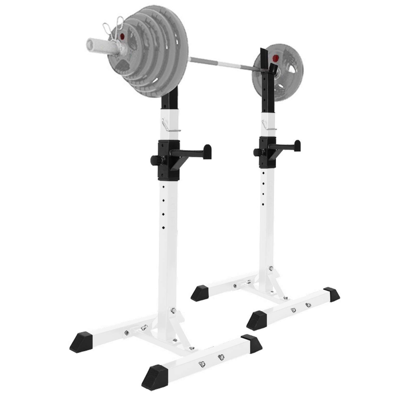 OTQEFTN Large Fitness aid Dumbbell Bench Squat Rack Barbell Rack Pair of Adjustable Rack - Max Load - Sturdy Steel Squat Barbell Free Bench Press Stands Gym/H