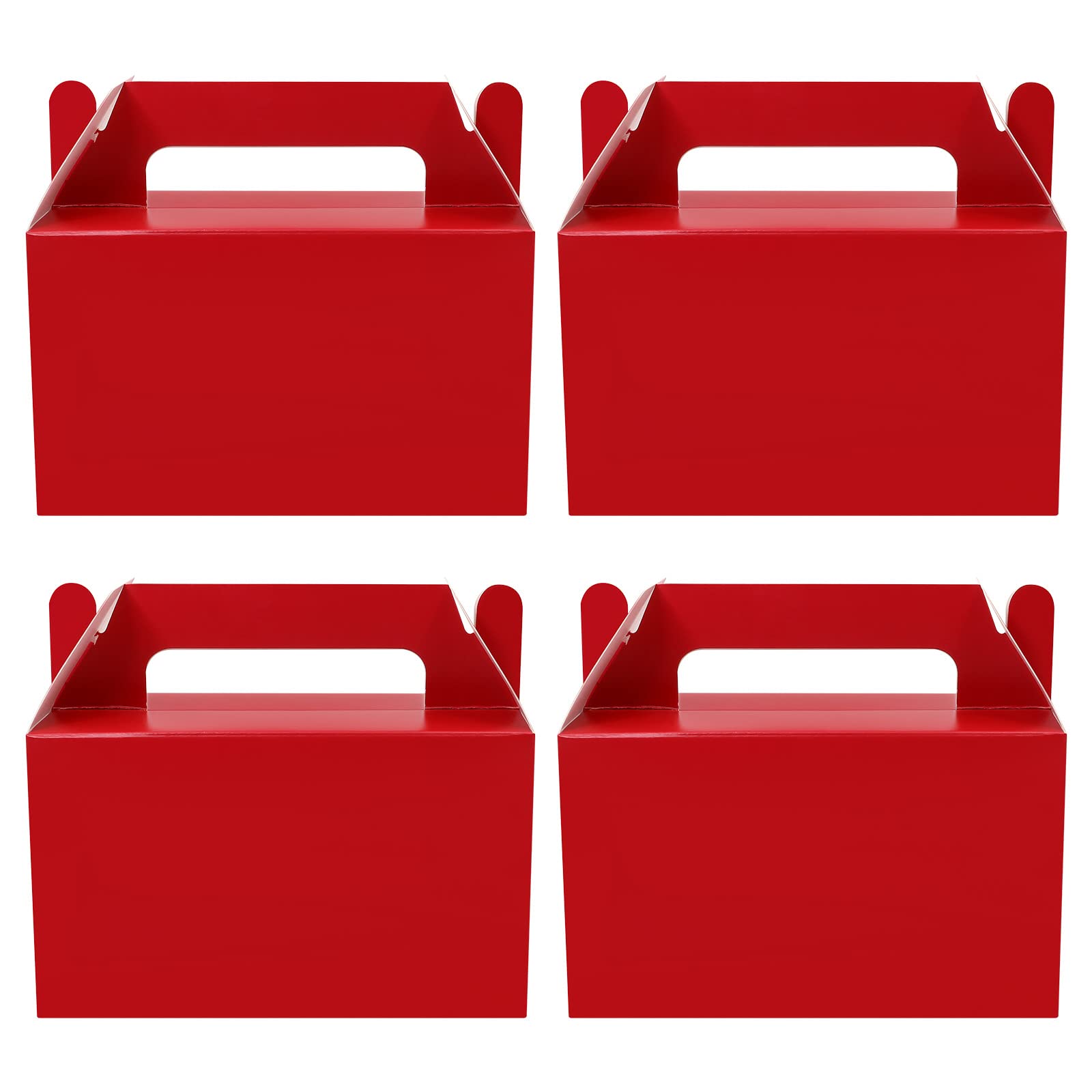 Oletx 50Pcs Dark Red Gable Gift Boxes, Party Favor Treat Box, Goodie Box, Cookie Candy Box for Christmas, Happy Holiday, Birthday Party, Classroom Activity and Any Fun Occation Decoration Supplies.
