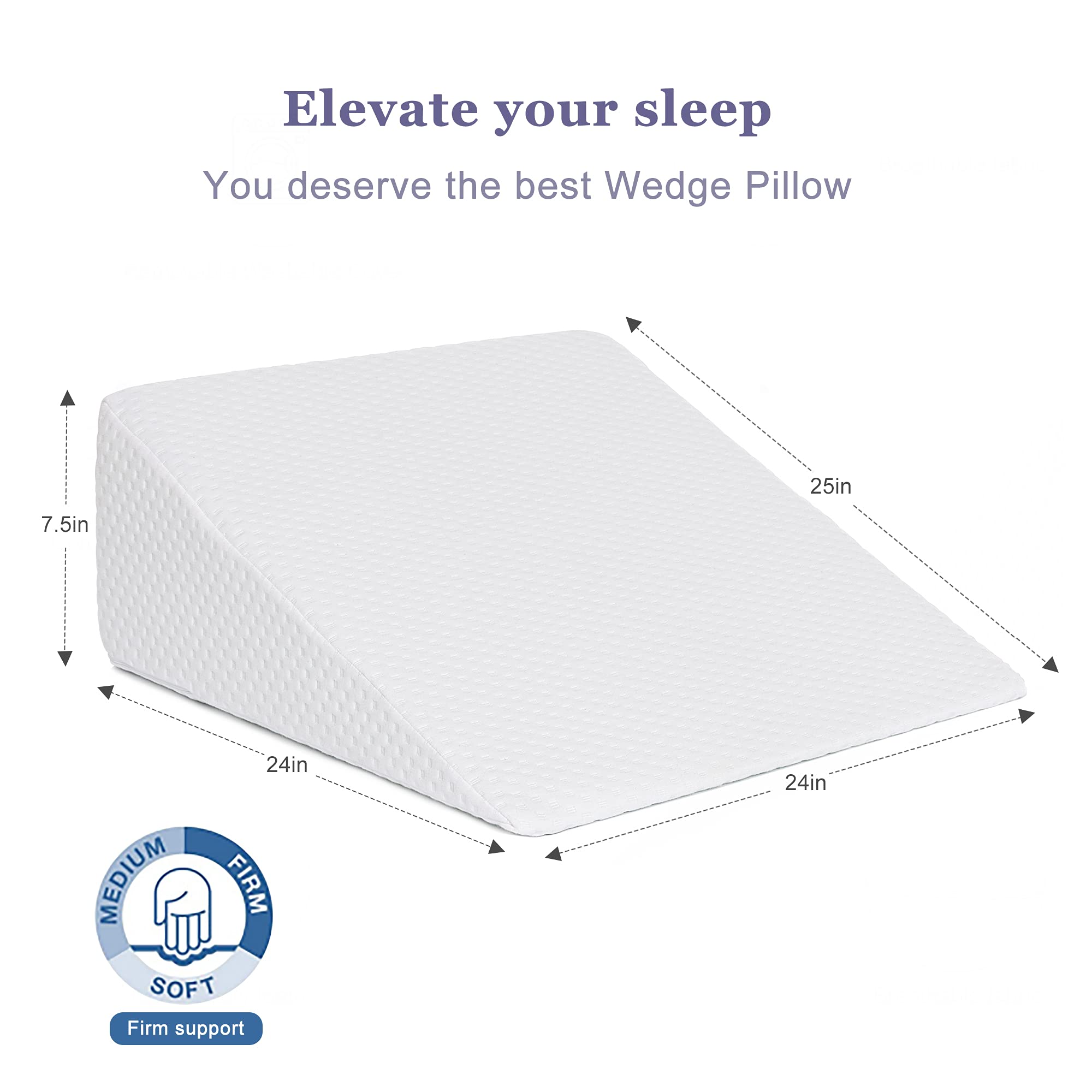Molblly Bed Wedge Pillow 2 Pack Cooling Gel Memory Foam