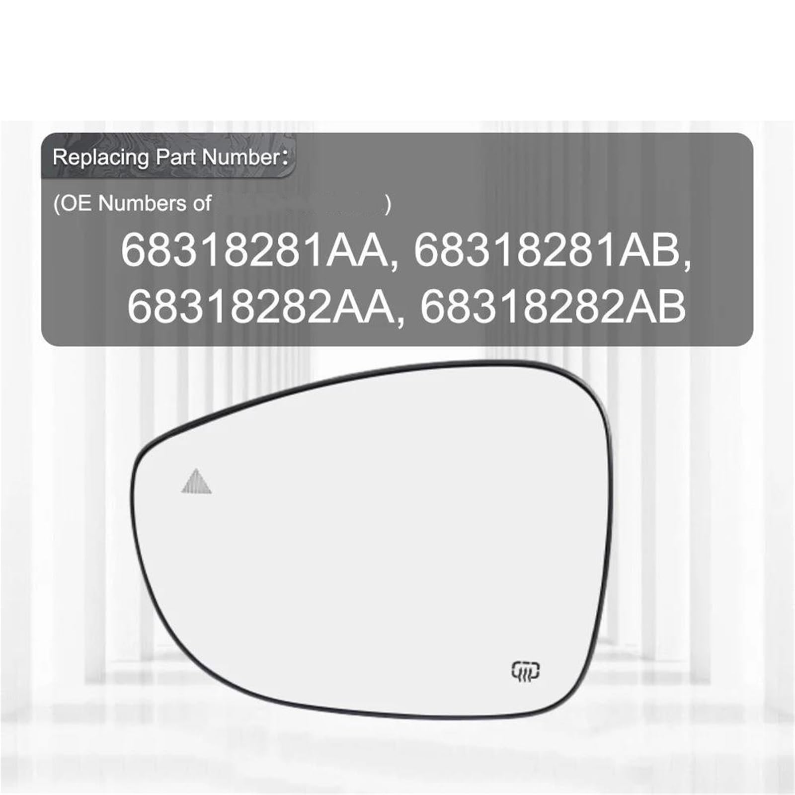 Vetro Specchietto Retrovisore per Chrysler per Pacifica 2017-2025 per Voyager 2020-2022 Specchietto Retrovisore Riscaldato Lato Sinistro E Destro LHD(Right Passenger)