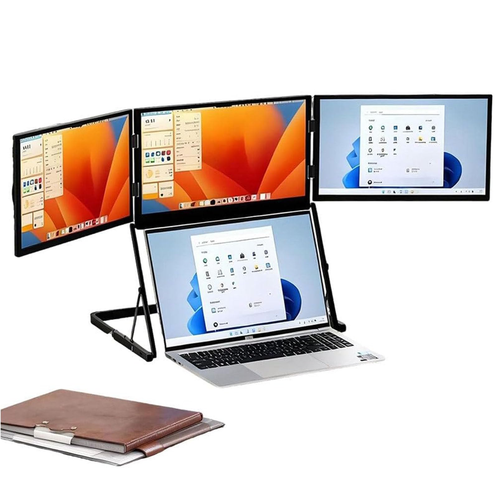 15.6” Monitor Portátil Triple Pantalla,Extensor Pantalla Portátil Fhd 1080p 120% Srgb,Plug and Play con USB-C/HDMI,Compatible con Portátiles 14-15.6 Pulgadas – Ideal para Trabajo Y Vi 15.6in