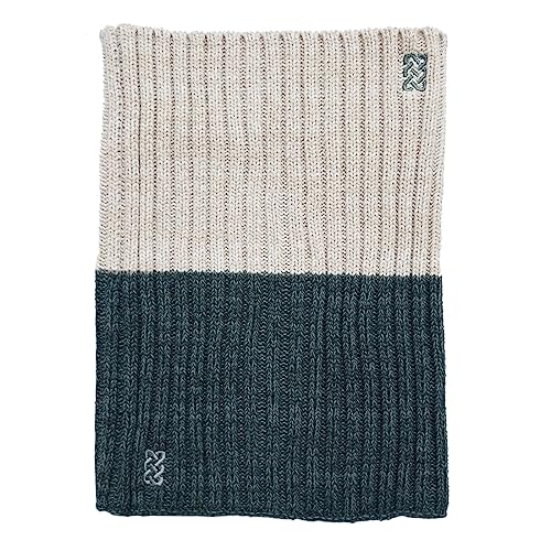 Patrick Francis Celtic Design Rib Knit Snood Scarf for Women Acrylic Polyster Grey Cream