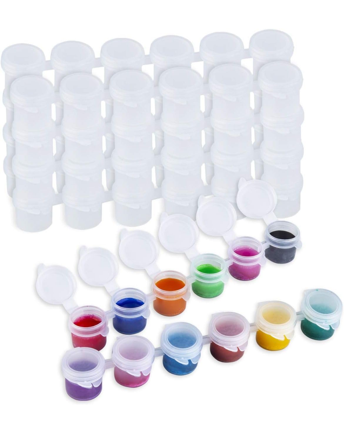 Kreative Kraft Set of 6 Hole Strips Mini Empty Paint Pot Pod Strips