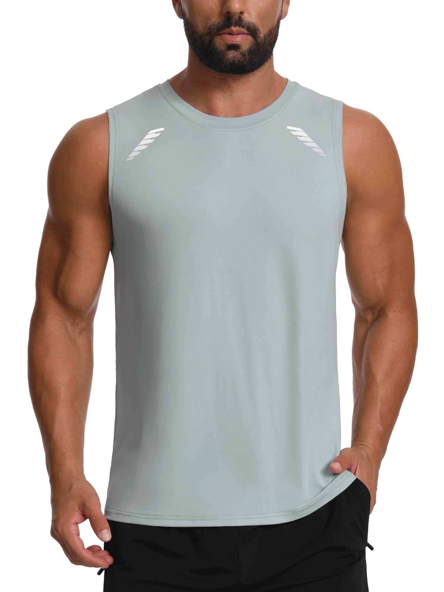 DMVOD Tank Top Herren Sommer Ärmelloses Sport Fitness Muskelshirt Gym Achselshirt Männer Sleeveless Unterhemd Bodybuilding Funktionsshirt