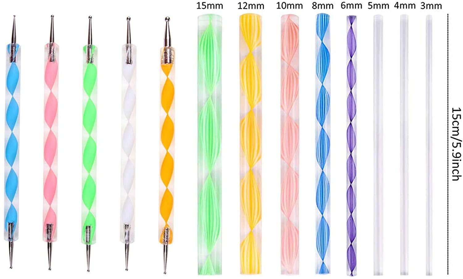 E Shopping 13 Pcs Acrylic Dotting Tool Set Embossing Stylus for Pottery Ceramic and Polymer Clay (Multicolour) 4