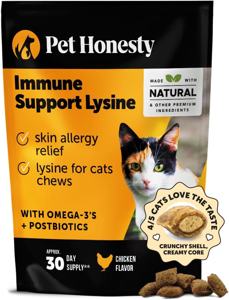 Cat Immune Support Lysine – Cat Allergy Relief – Sneezing, Runny Nose, Watery Eyes – Cat Supplements & Vitamins with Omega 3s, L-Lysine, Antioxidants, Colostrum – Chicken (30 Day Supply) Cat Immune Support Lysine – Cat Allergy Relief – Sneezing, Runny Nose, Watery Eyes – Cat Supplements & Vitamins with Omega 3s, L-Lysine, Antioxidants, Colostrum – Chicken (30 Day Supply)
