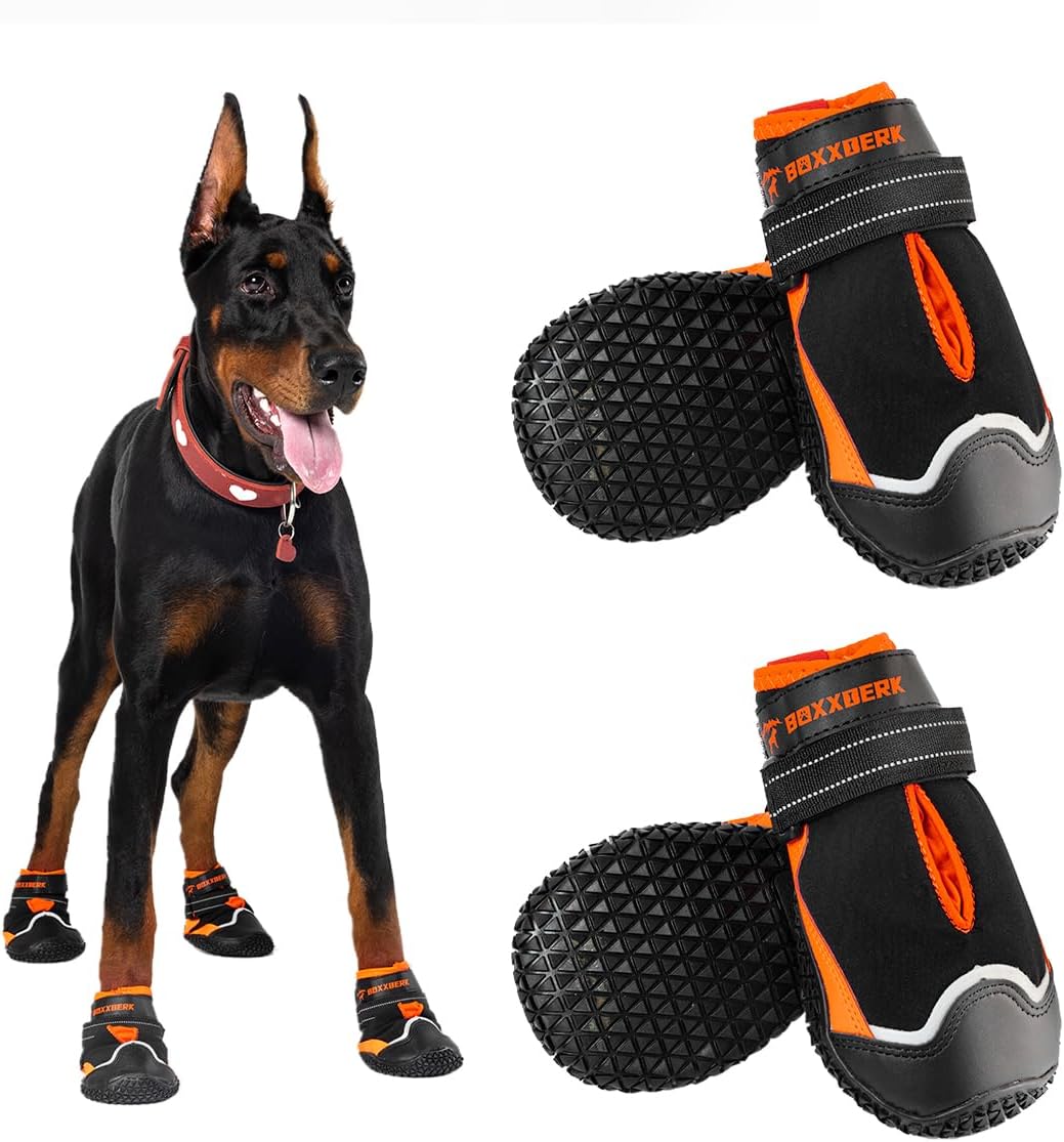 Boxxberk Waterproof Dog Shoes,NonSlip Sole Dog Booties
