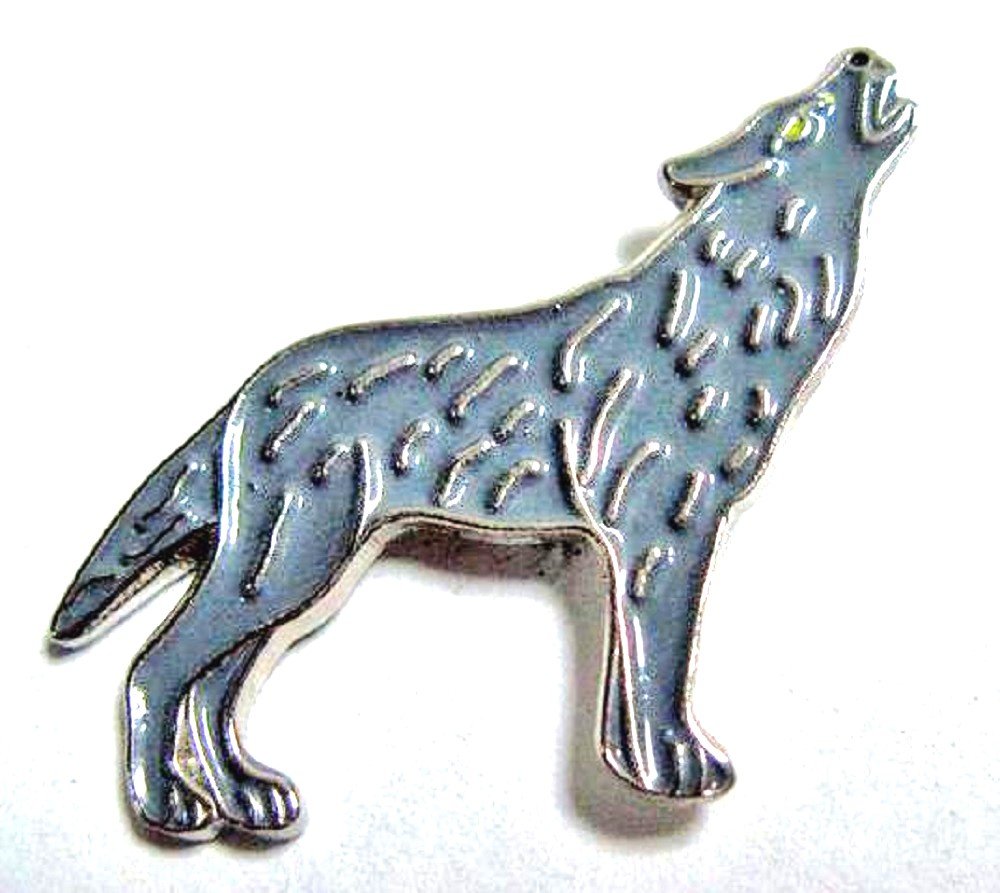 Mainly Metal Grey Metal Enamel Pin Badge Lone Wolf (Grey) Biker Trucker Rebel
