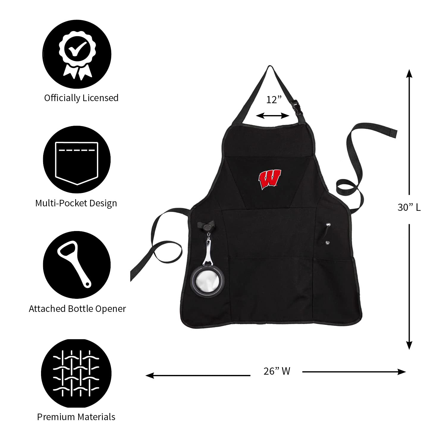 Full Length Apron with Pockets 22w x 30l - Diamond Peak, Nevada. Woman skier on white. Downhill skiing sport Alexis Design - American Skiing Places