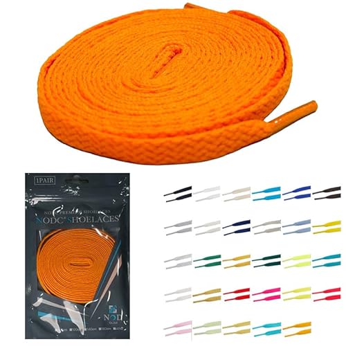 [NODC] 靴紐 シューレース 粗め 靴ひも ROUGH FLAT フラット 29カラー 100cm 120cm 140cm 160cm 平紐 (キャロットオレンジ, 160cm)
