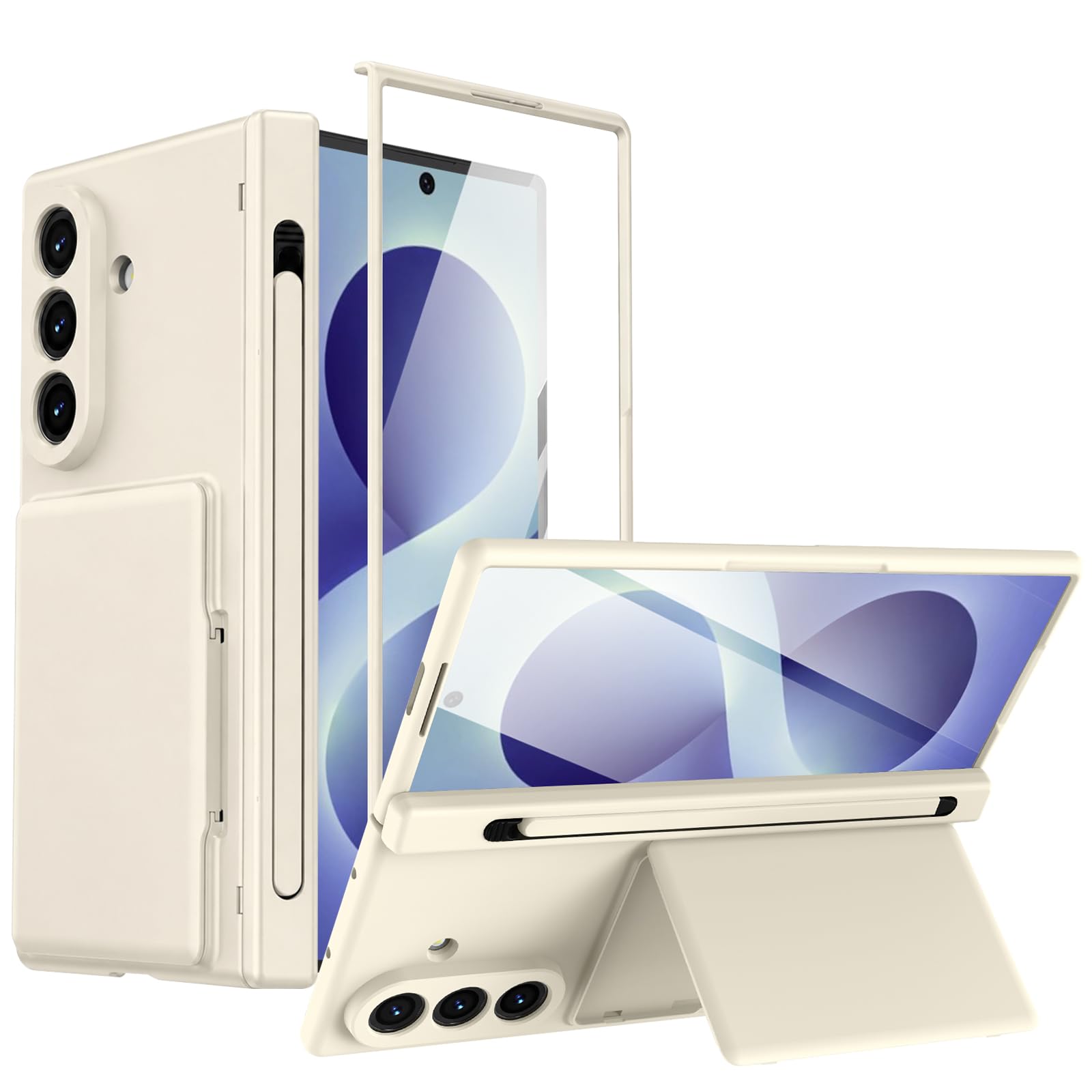 Compatibile con Samsung Galaxy Z Fold 8 Ultra, custodia a portafoglio con custodia protettiva antiurto, pellicola protettiva frontale in vetro temperato, porta penna, scomparti per carte di credito e